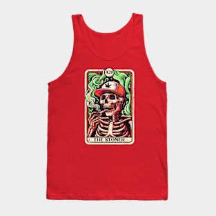 Tarot Card The Stoner Weed Lover Skeleton Cannabis 420 Tank Top